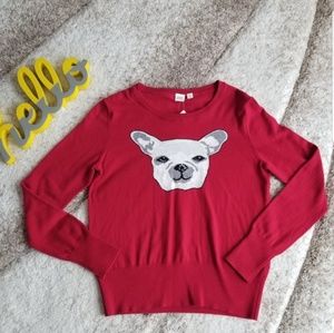 NWT GAP RED BULLDOG GRAPHIC SWEATER PULLOVER